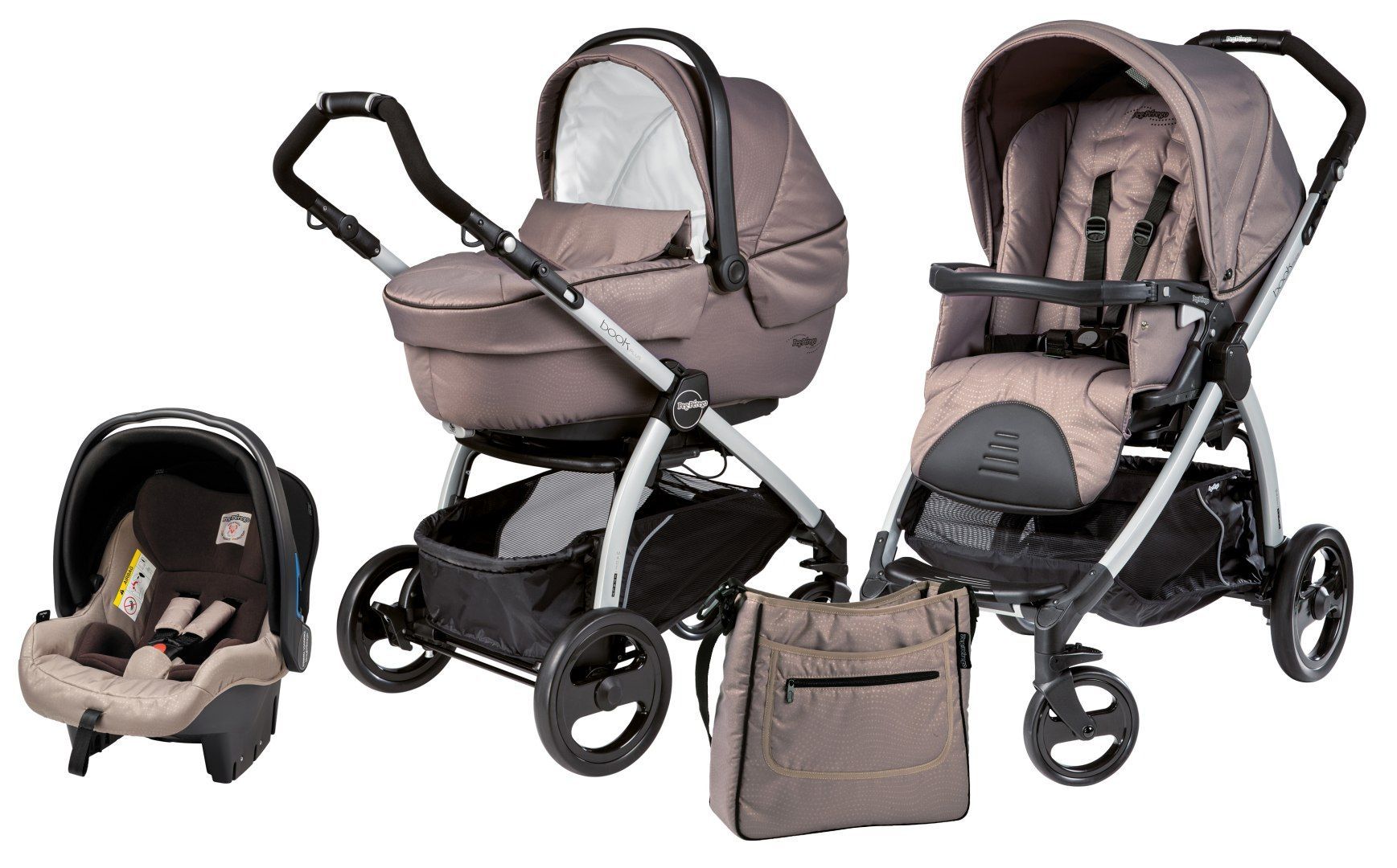 Poussette bébé pliable 3 en 1 siège auto nacelle landau légère