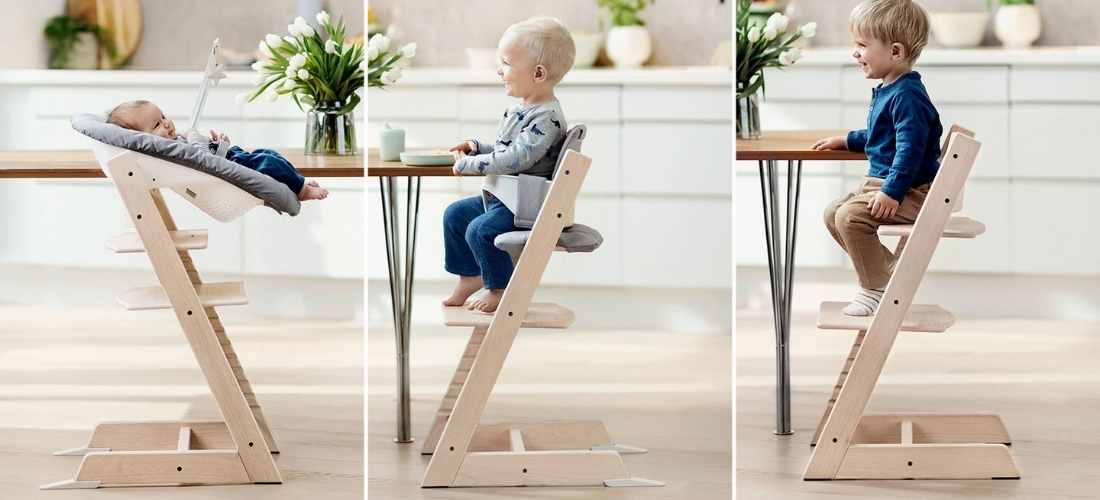 Chaise haute pour enfant à roulettes