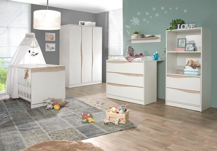 Lit bébé évolutif 70x140 aurore blanc blanc/bois Alfred Et Compagnie