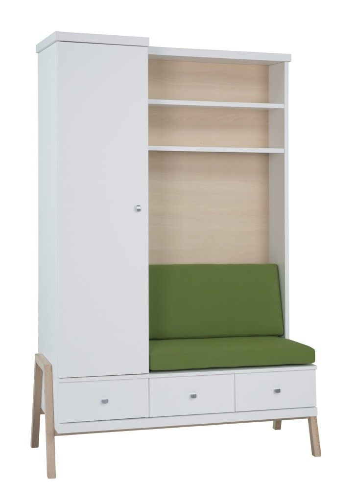 Armoire avec plan a langer integree transforme en banc HOLLY NATURE Schardt BamBinou