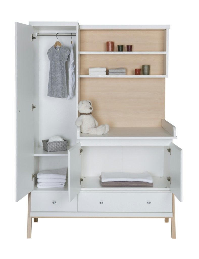 Armoire avec plan a langer integree HOLLY NATURE Schardt BamBinou