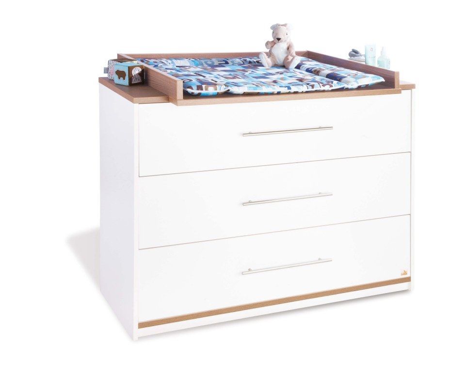 Commode à langer Tuula blanc et noyer Pinolino BamBinou.com