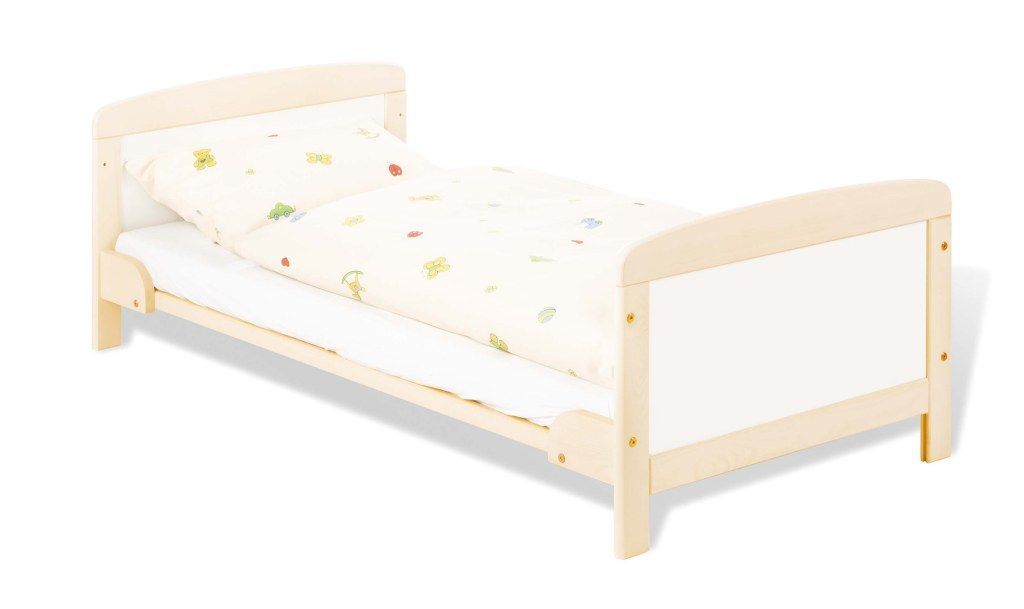 ‌Lit bebé évolutif Florian 70 x 140, matelas Luna Up et drap housse blanc Pinolino Évolutif