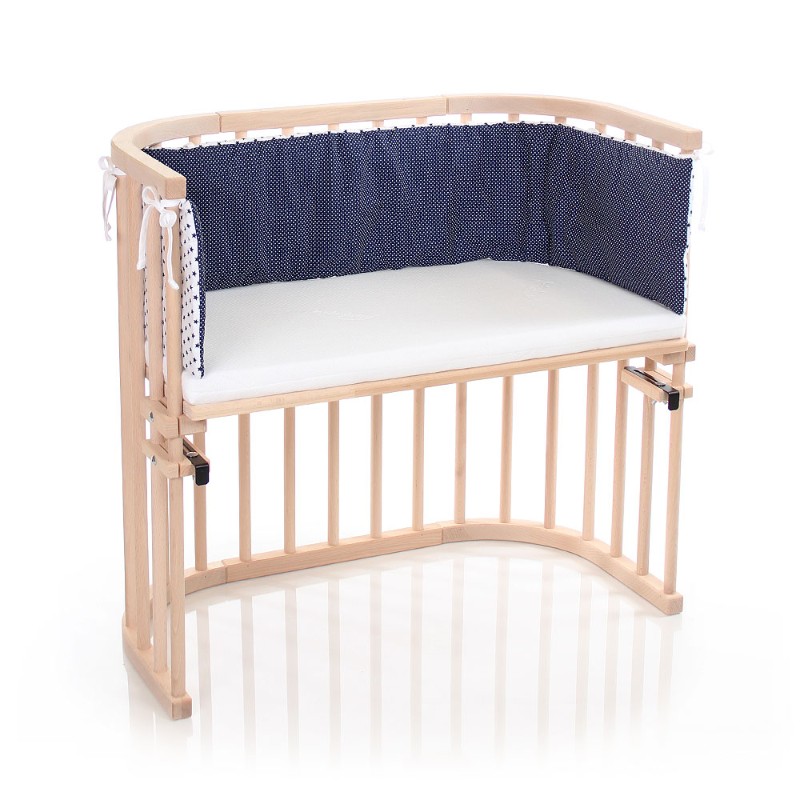 Tour de lit coton organique pour berceaux Cododo Babybay face bleue