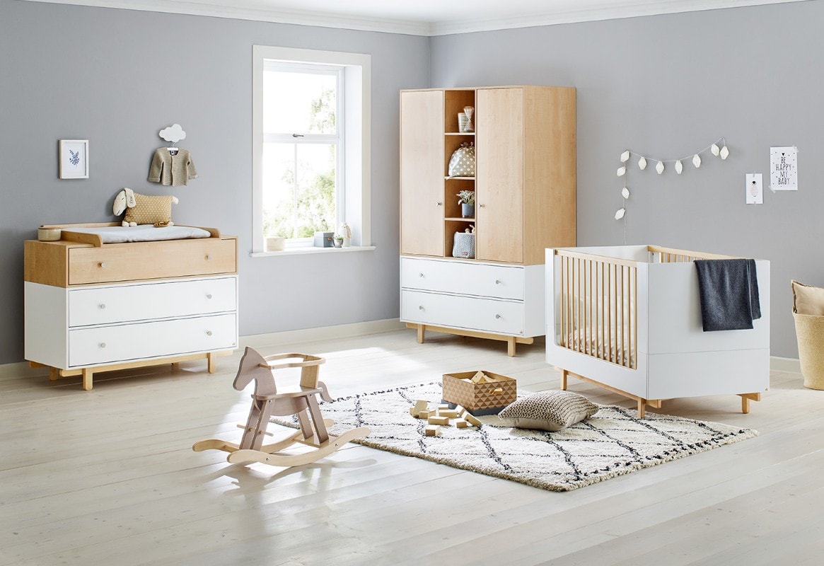 Chambre bébé Boks Lit, commode, armoire Pinolino Bambinou