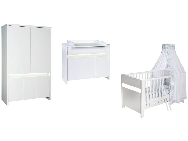 chambre bebe planete blanc lit kit transformation commode armoire Schardt BamBinou