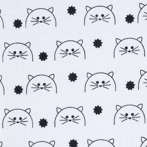 Lot de 2 langes mousseline Little Chums Chat XL 120 x 120 cm motifs chats Lassig-Bambinou