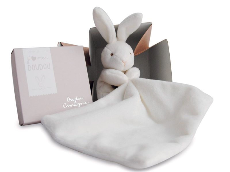 Lapin mouchoir boite fleur - Doudou et Compagnie - Bambinou