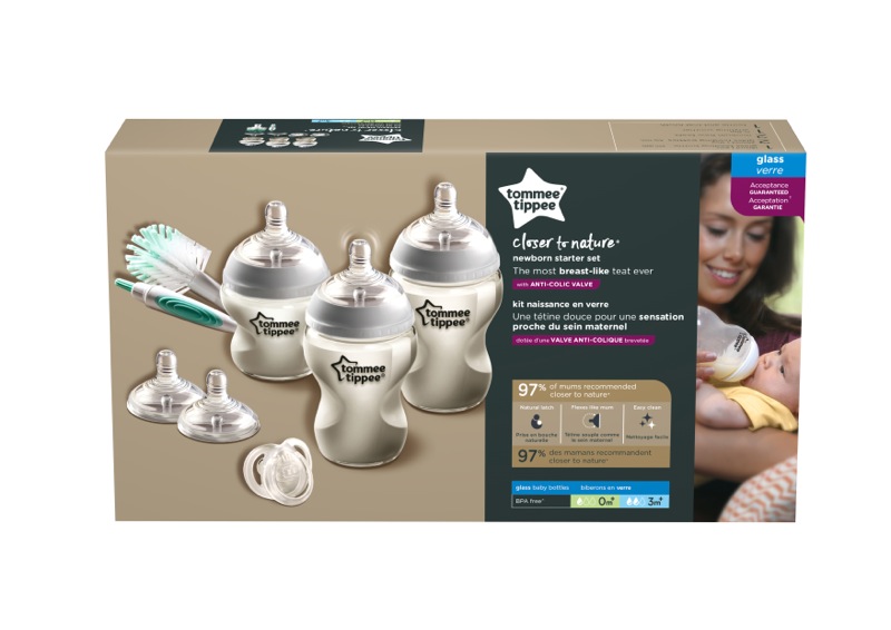 Tommee Tippee Coffret naissance biberons verre Closer to Nature