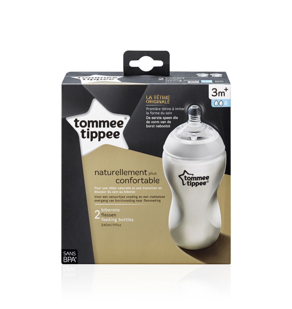 2 biberons Tommee Tippee avec tétine - Tommee Tippee | Beebs