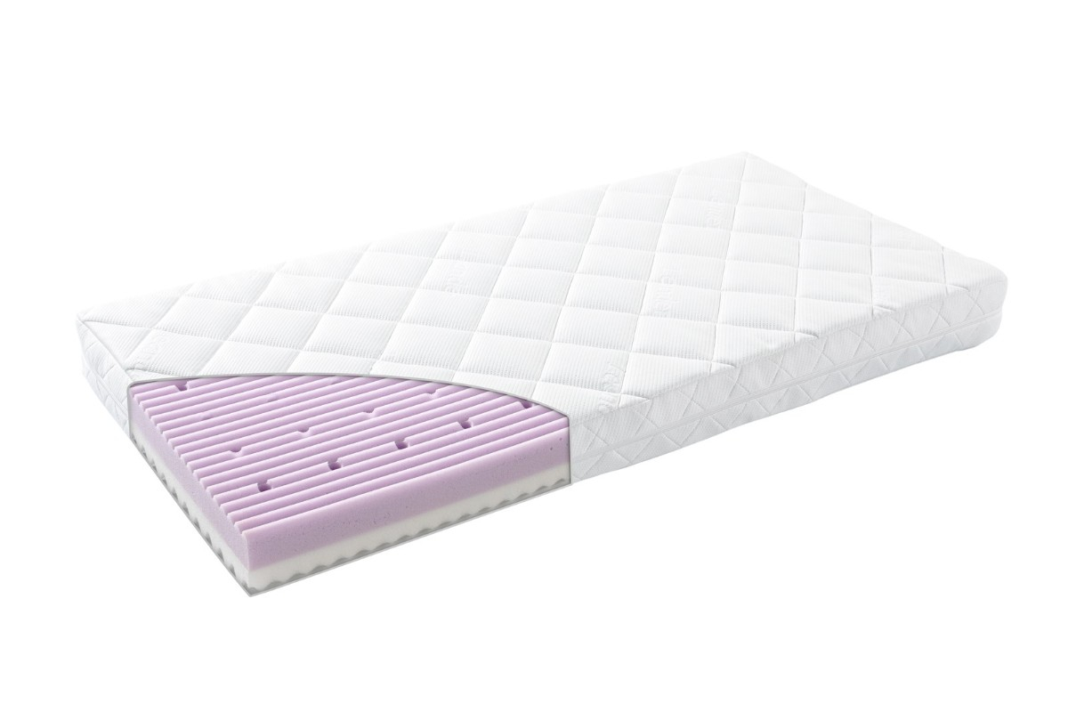 Lit Luna 60 x 120 Chêne / Blanc Leander Composition matelas