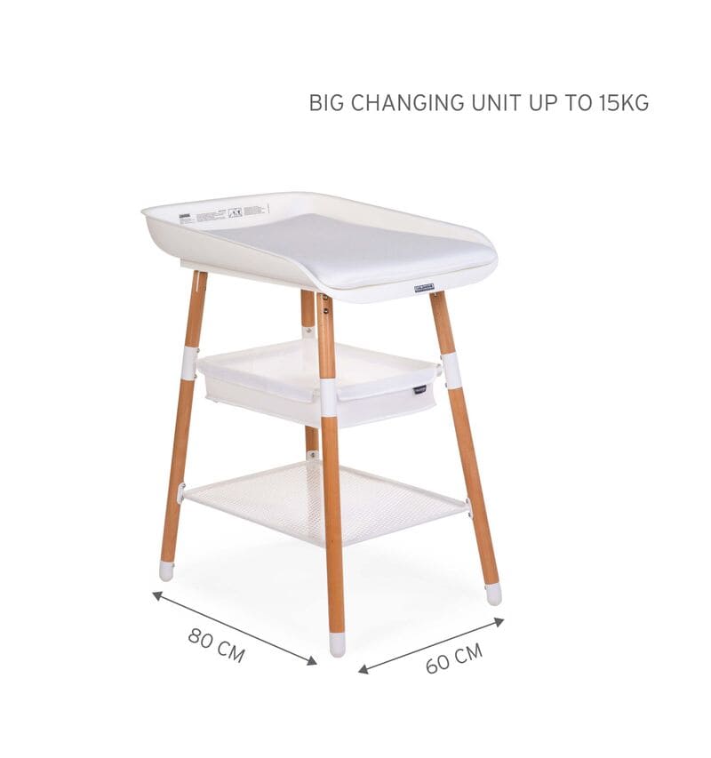 Table à langer Evolux Naturel/Blanc Childhome dimensions