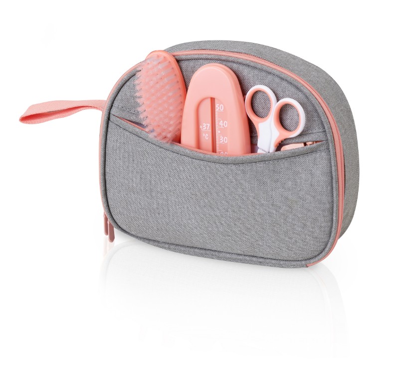Trousse De Soin Bébé Complète - 10 Accessoires Sans BPA (Brosse Bois, Thermomètre, Coupe-Ongles…) - Cadeau Naissance