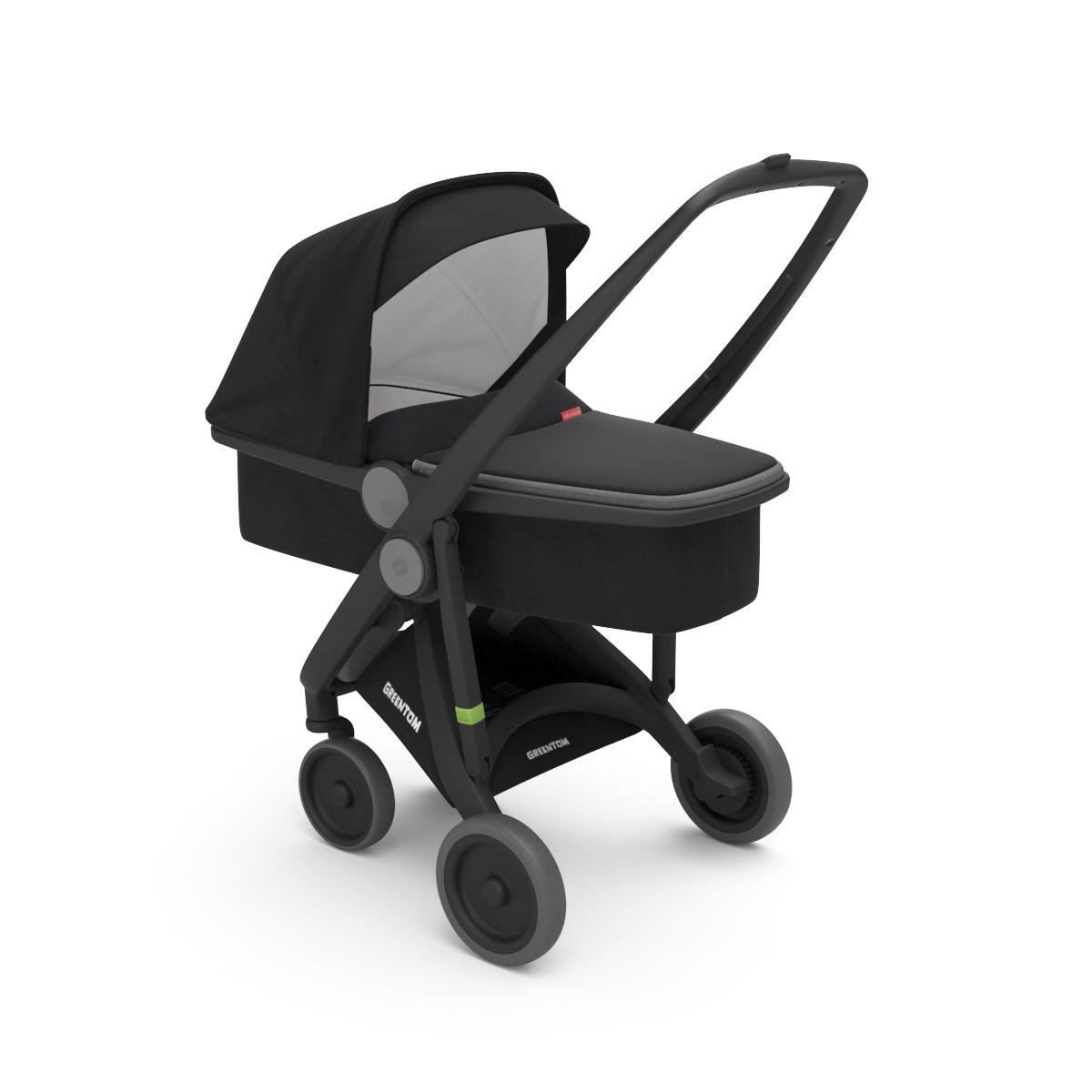 Poussette Upp Carrycot : Chassis noir, Kit Nacelle Greentom BamBinou