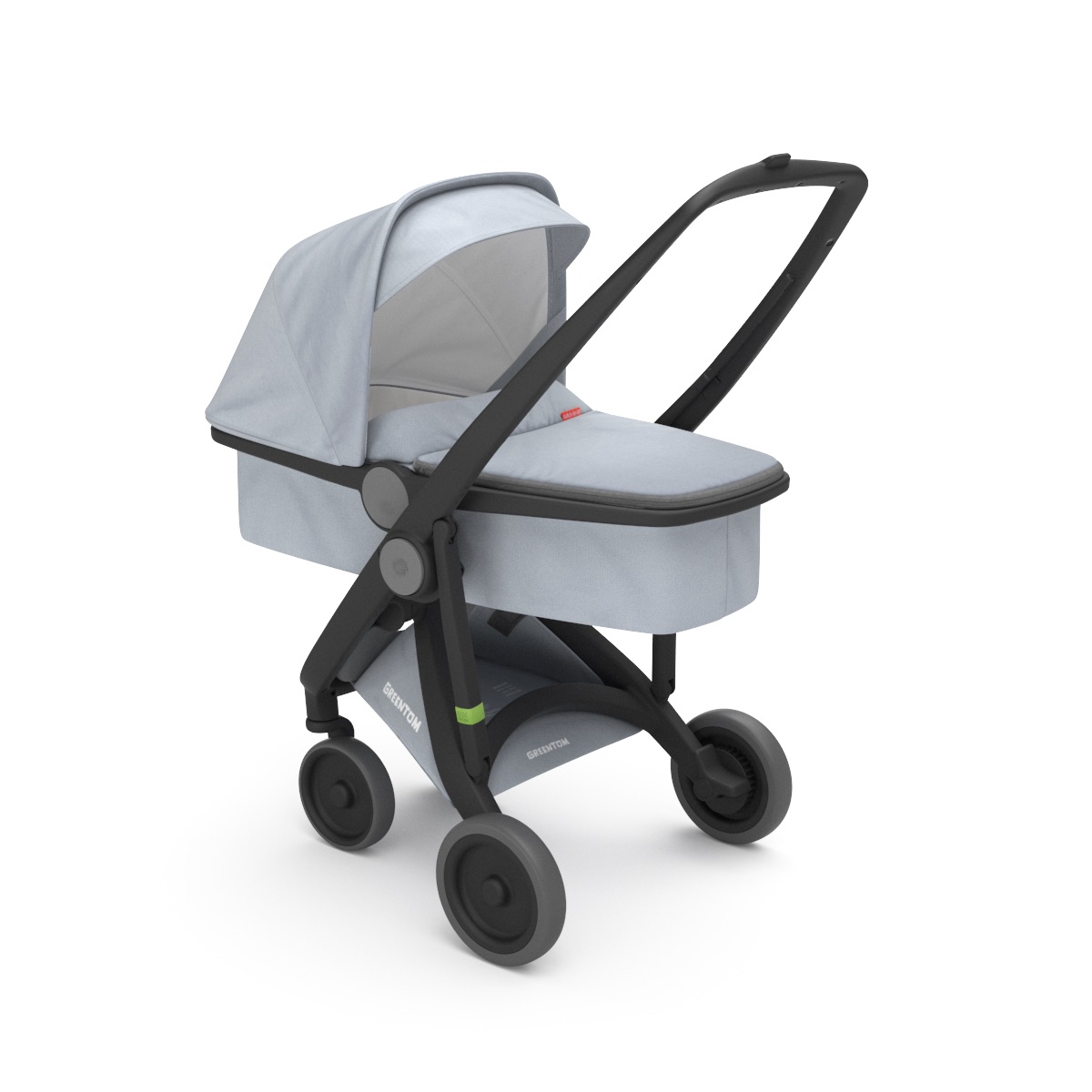 Poussette Upp Carrycot : Chassis noir, Kit Nacelle Greentom BamBinou
