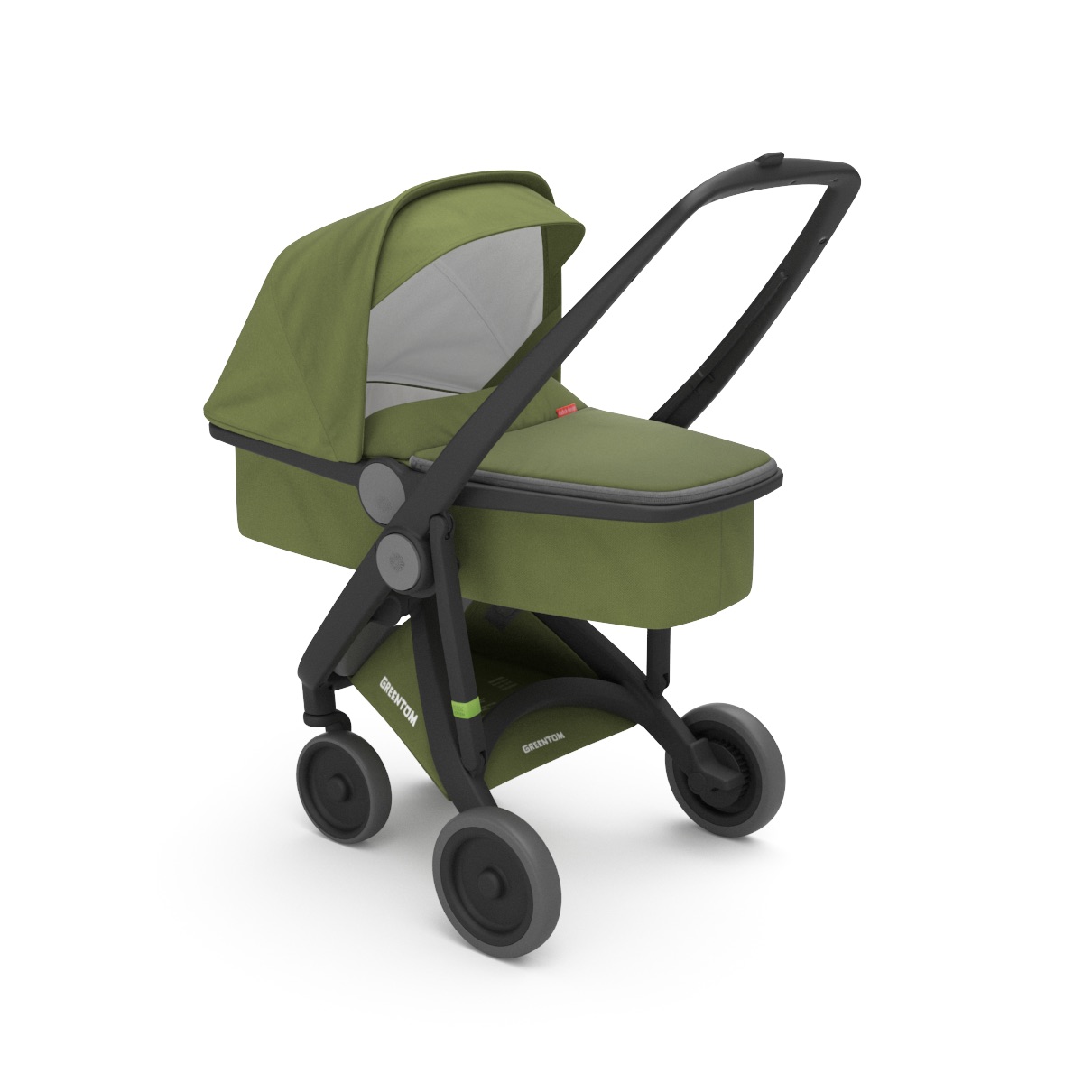 Poussette Upp Carrycot : Chassis noir, Kit Nacelle Greentom BamBinou