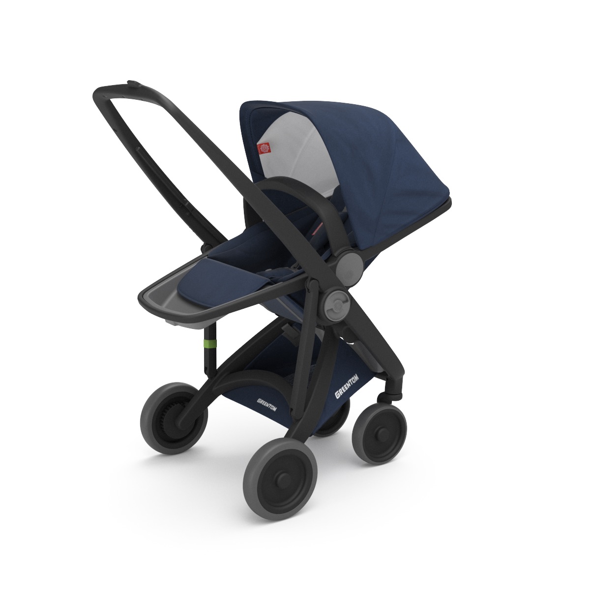 Poussette Upp Reversible : Châssis noir, Assise réversible bleu Greentom BamBinou