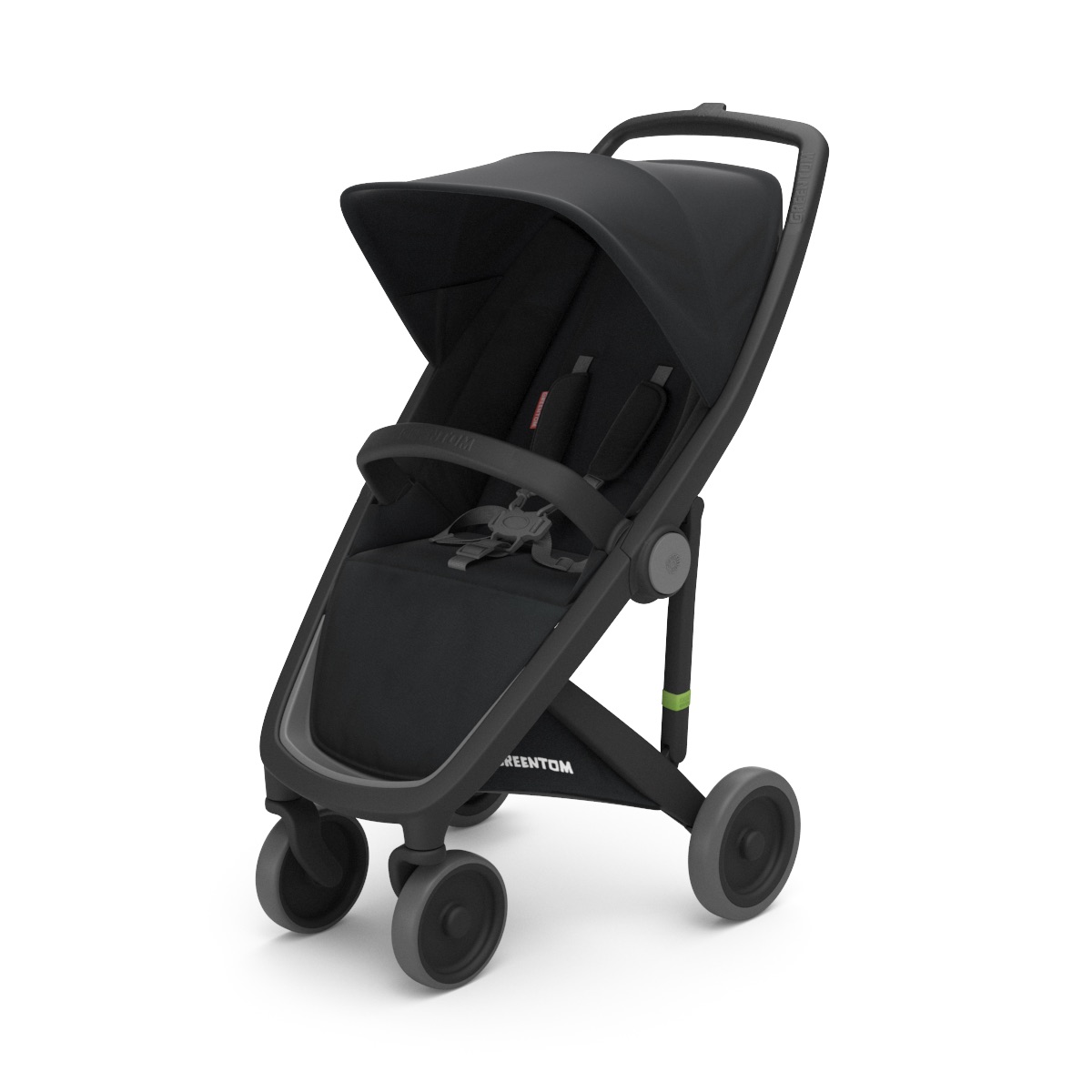 Poussette Upp Classic : Châssis noir, Assise classic noir Greentom BamBinou