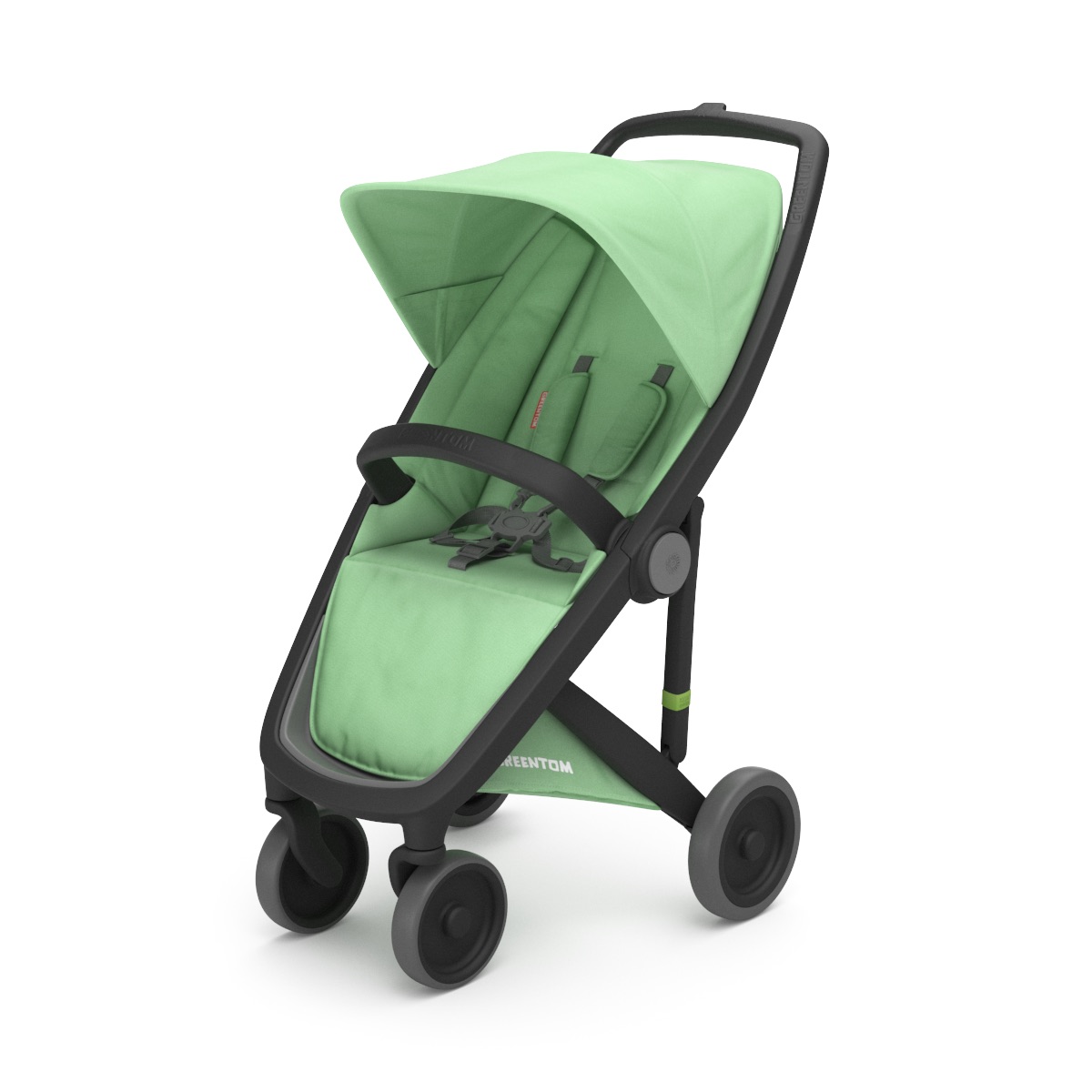Poussette Upp Classic : Châssis noir, Assise classic menthe Greentom BamBinou