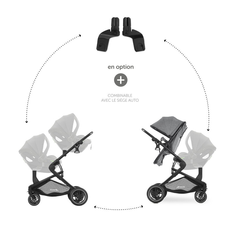 Adaptateurs universels sièges-auto pour poussette Atlantic Twin Hauck face