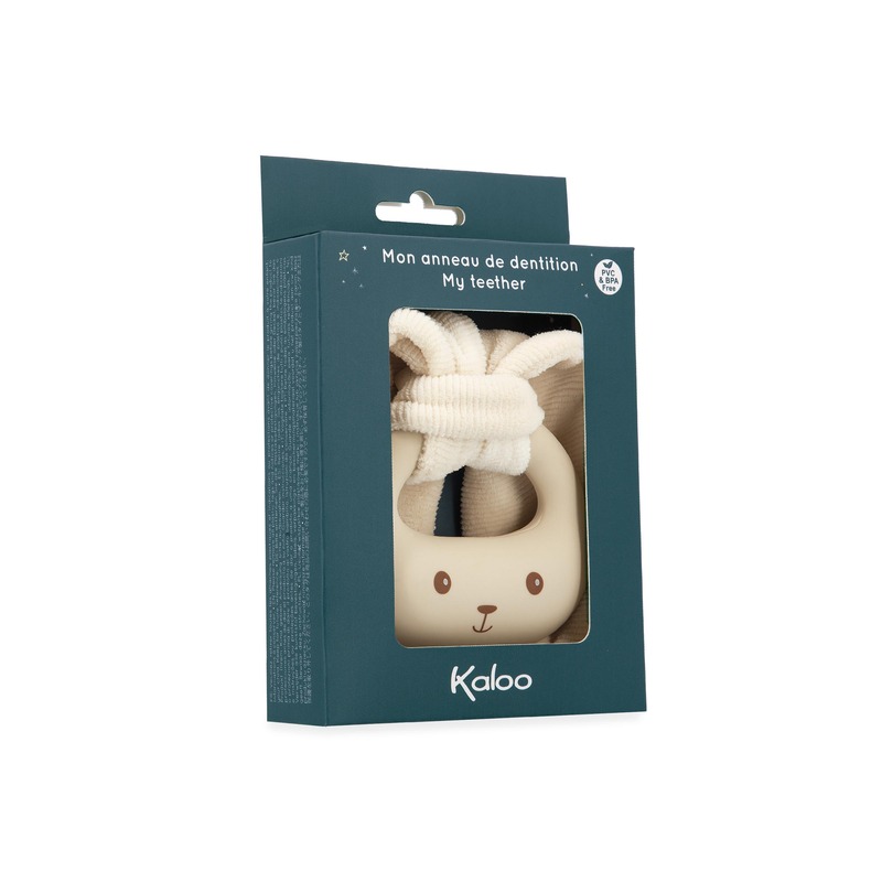 Anneau de dentition en silicone lapin crème Kaloo pack