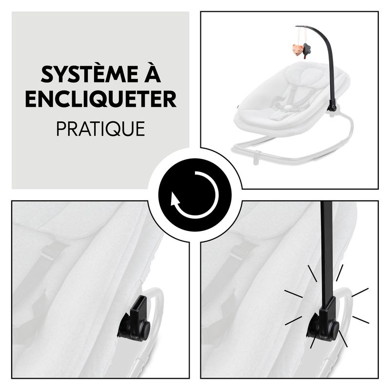 Arche d'éveil pour transat 3-en-1 Bouncer Hauck fixation arche
