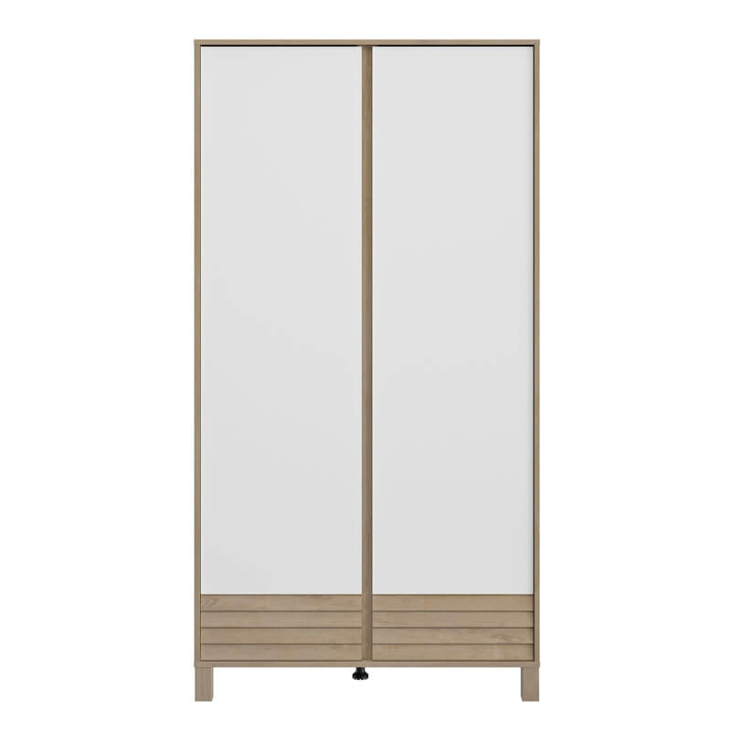 Armoire 2 portes Achille Chêne blond et blanc Galipette