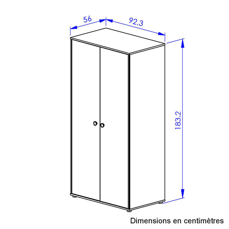 Armoire 2 portes Arthur Galipette dimensions