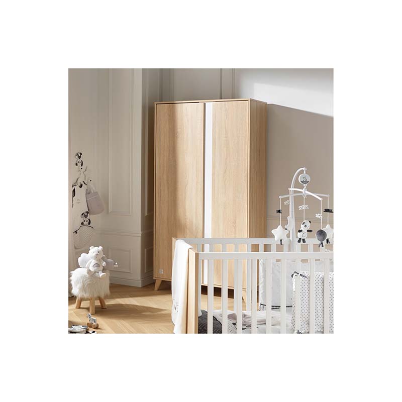 Armoire 2 portes Nova blanc lin Sauthon zoom