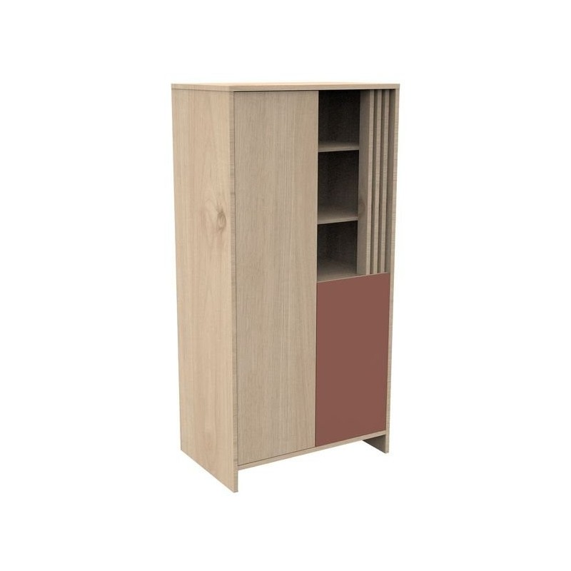 Armoire 2 Portes Tokyo SAUTHON cote face terracotta