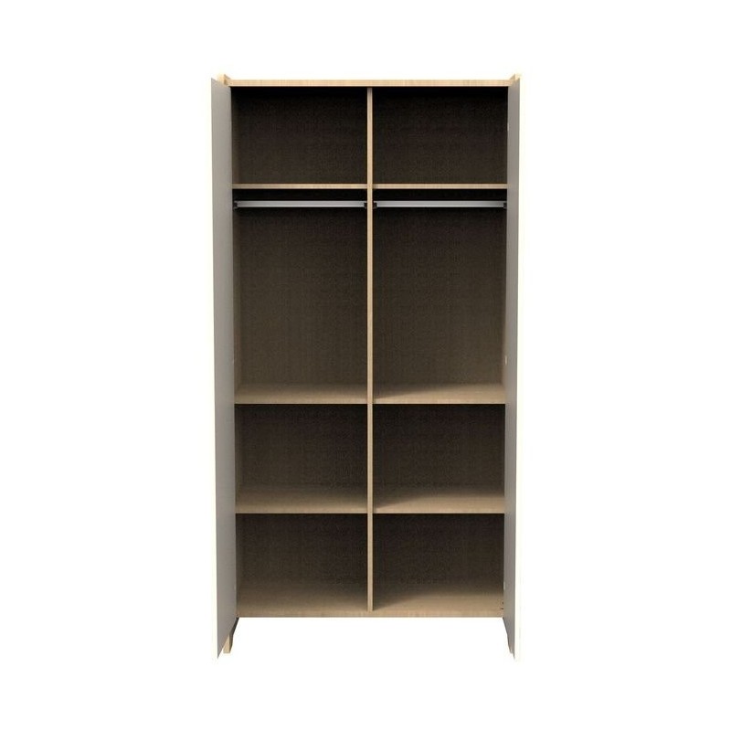 Armoire 2 Portes Vanille SAUTHON face portes ouvertes