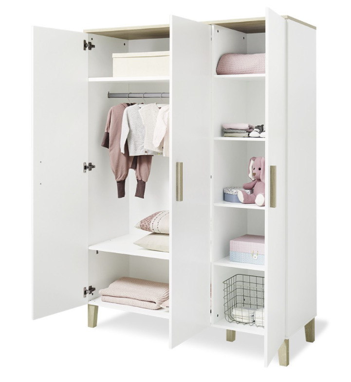 Armoire 3 portes Lumi Pinolino Ouvert