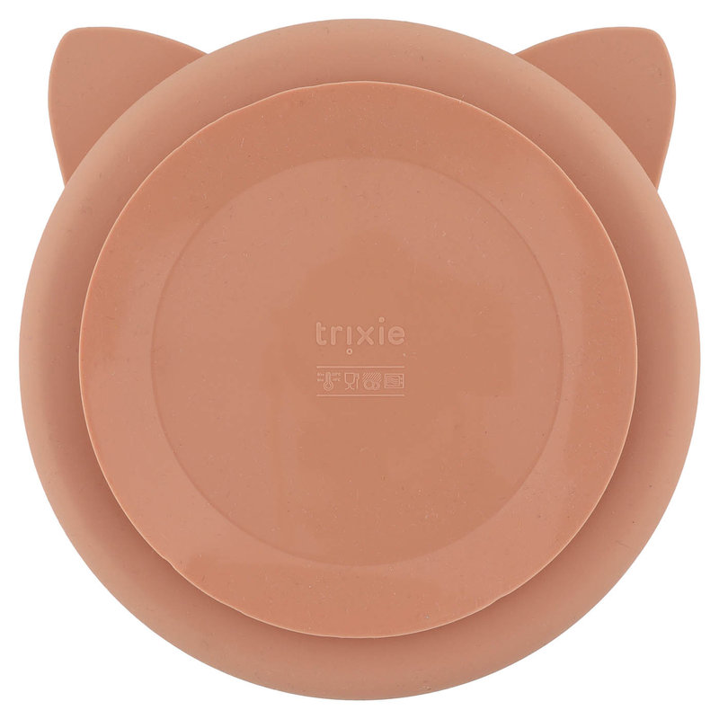 Assiette avec ventouse en silicone et compartiments Mrs. Cat Trixie dos 