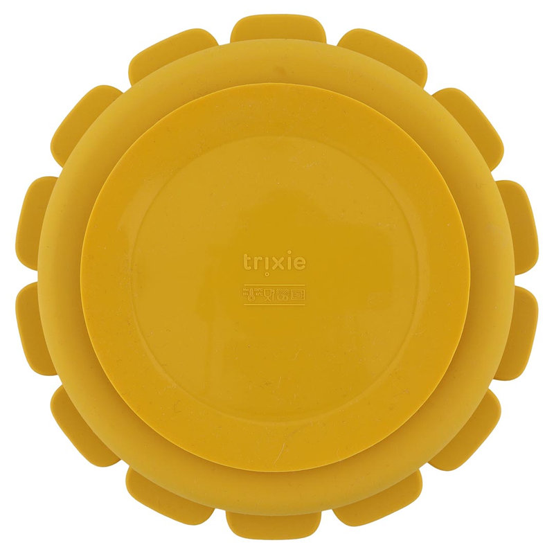 Assiette avec ventouse en silicone et compartiments Mr. Lion Trixie dessous