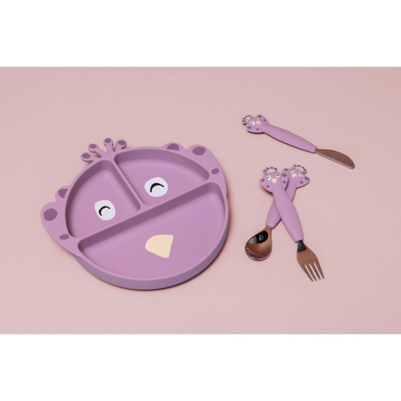 Assiette avec ventouse en silicone et compartiments Mrs. Peacock Trixie lifestyle 1
