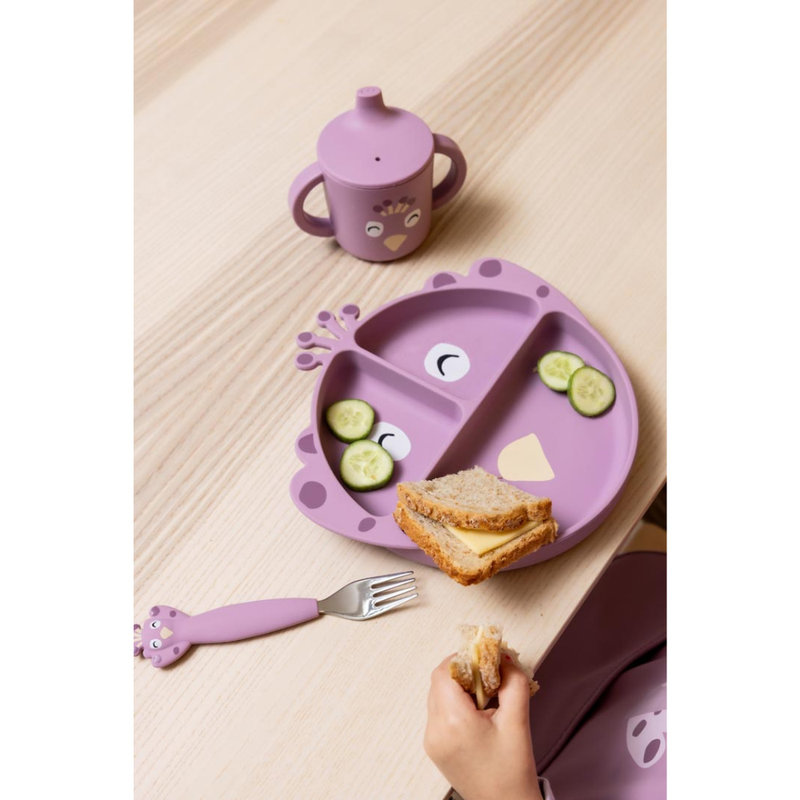 Assiette avec ventouse en silicone et compartiments Mrs. Peacock Trixie lifestyle 2
