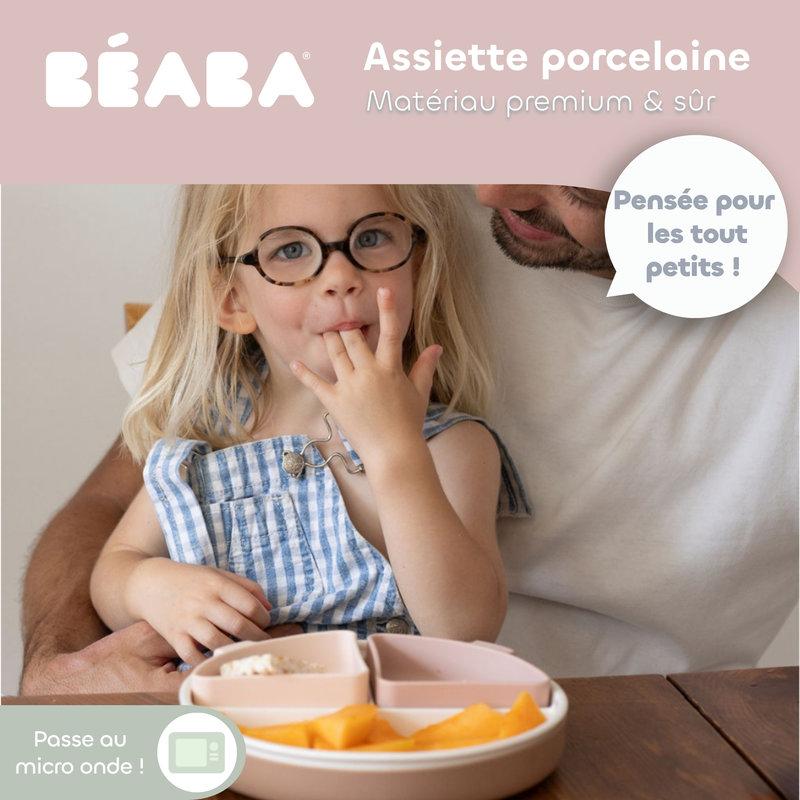Assiette compartimentée porcelaine Mix & Match BEABA détails 