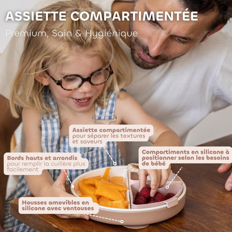 Assiette compartimentée porcelaine Mix & Match BEABA détails 2
