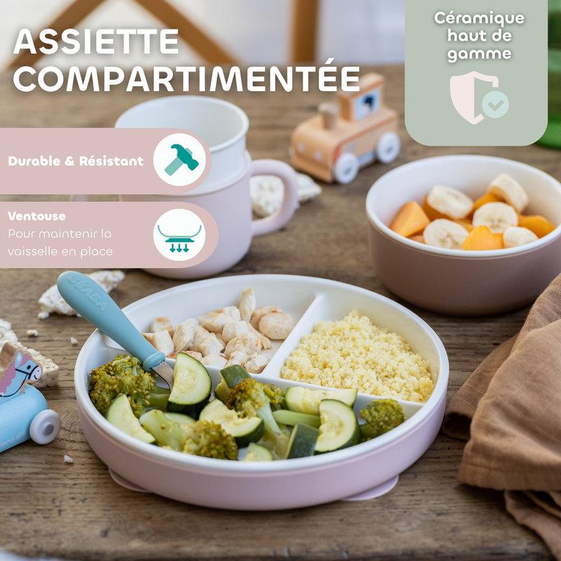 Assiette compartimentée porcelaine Mix & Match BEABA détails 3