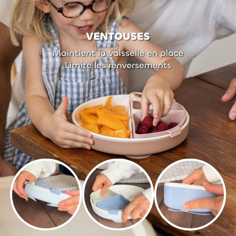 Assiette compartimentée porcelaine Mix & Match BEABA ventouses