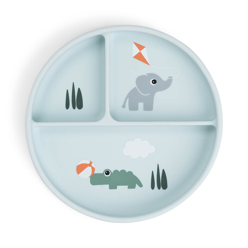 Assiette Compartimentée Stick&Stay Playground Bleu Done By Deer produit