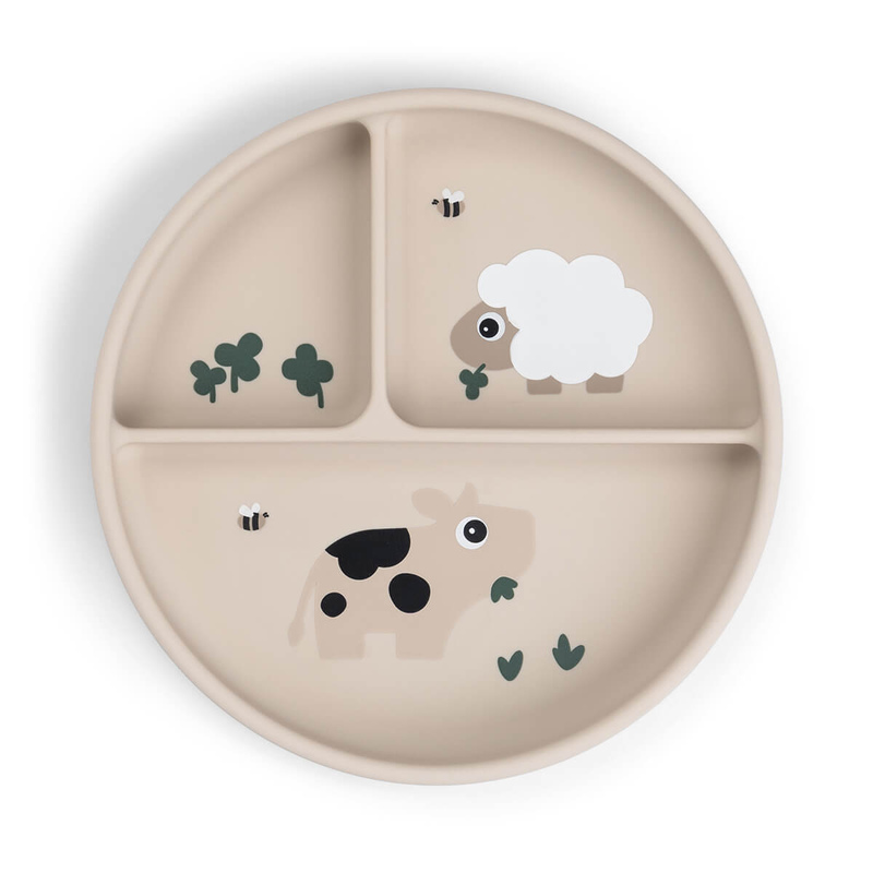 Assiette Compartimentée Stick&Stay Tiny Farm Sable Done By Deer produit