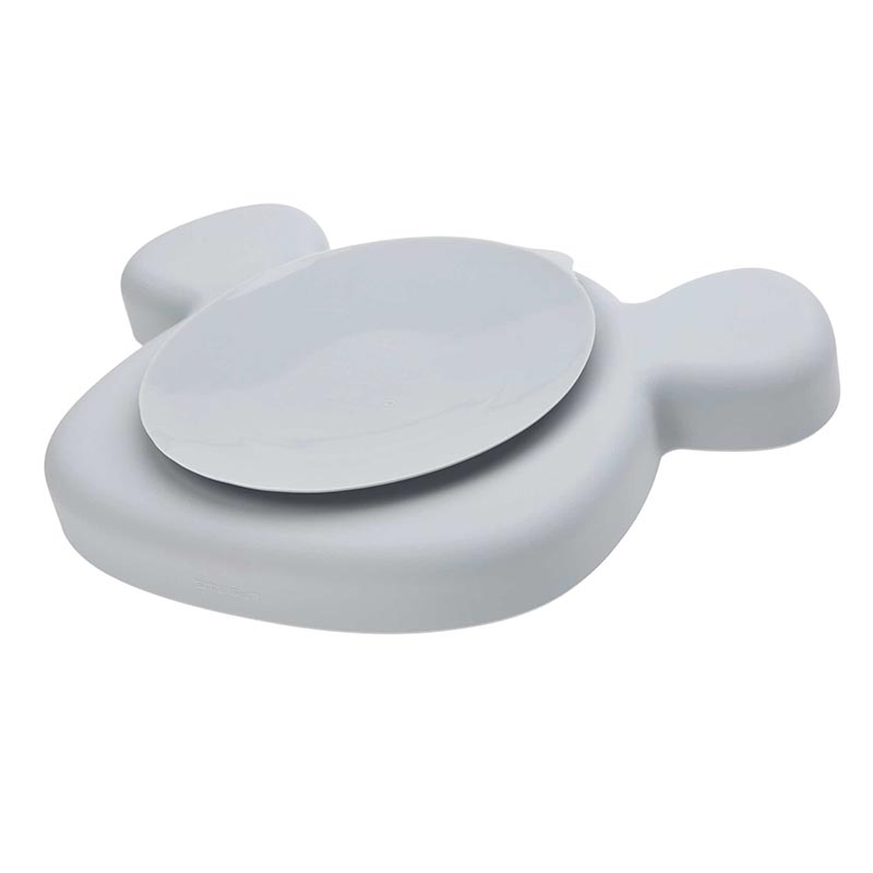 Assiette à compartiments en silicone Little Chums Souris gris Lässig Dos