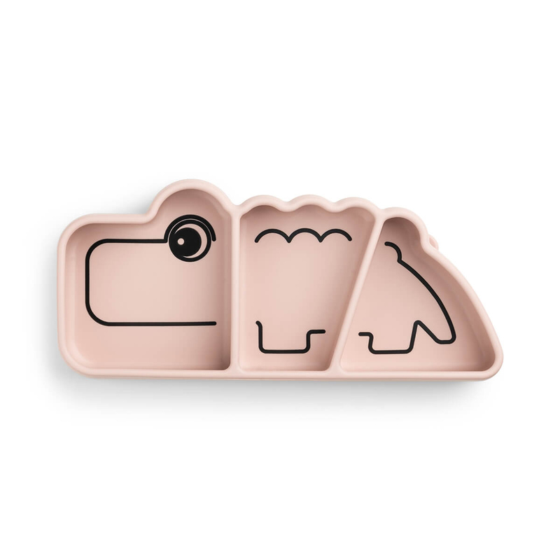 Assiette silicone avec ventouse Croco Rose Done By Deer assiette