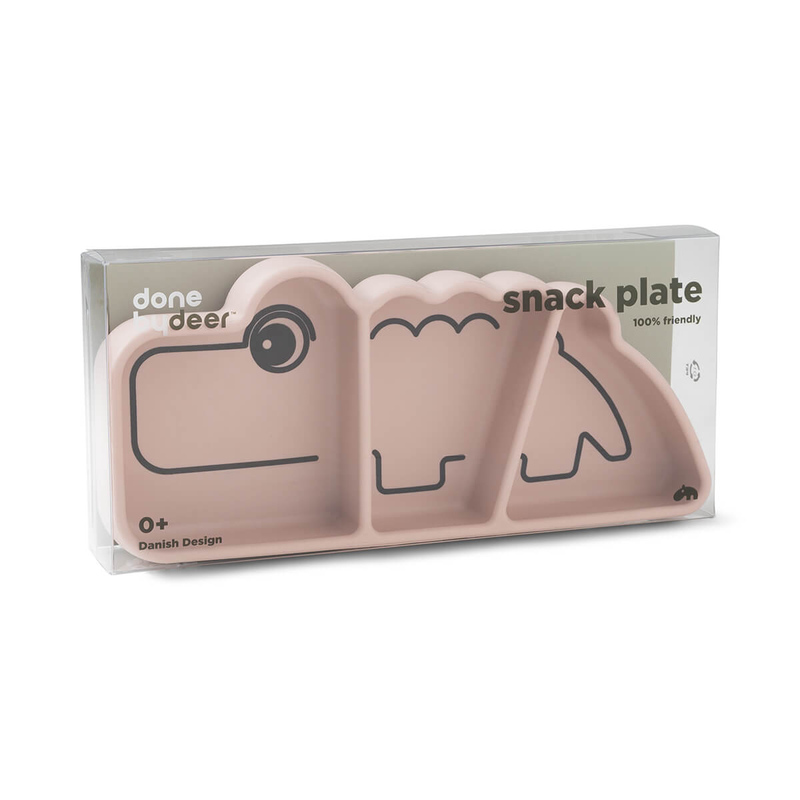 Assiette silicone avec ventouse Croco Rose Done By Deer lifestyle 1