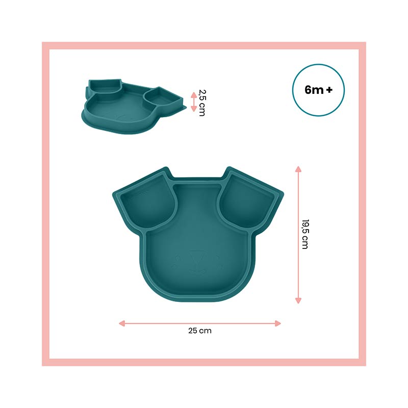 Assiette en silicone Isy Chien Babymoov Dimensions