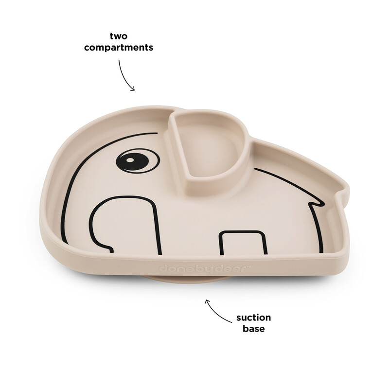 Assiette silicone avec ventouse Elphee Sable Done by Deer information
