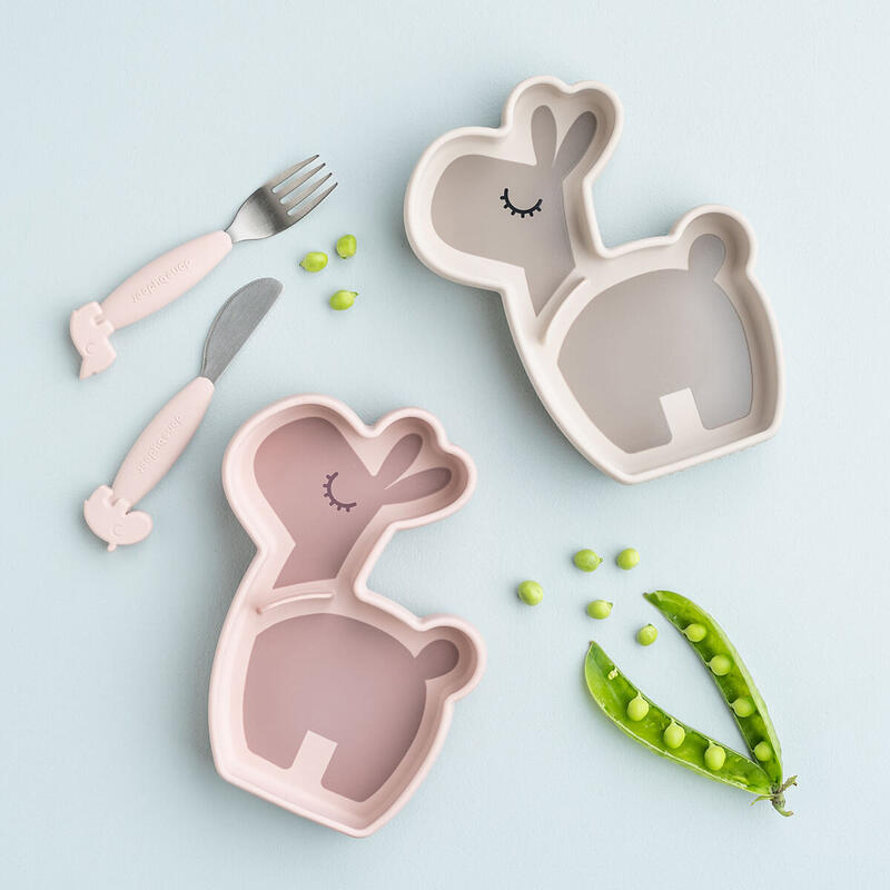 Assiette silicone avec ventouse Lalee Sable Done by Deer lifestyle