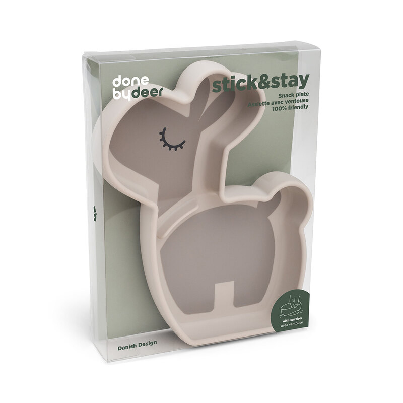Assiette silicone avec ventouse Lalee Sable Done by Deer package