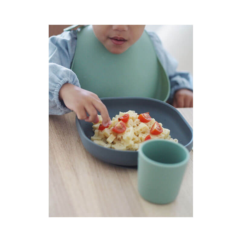 Assiette silicone ventouse Vert sauge vaisselle bébé Béaba - Bambinou